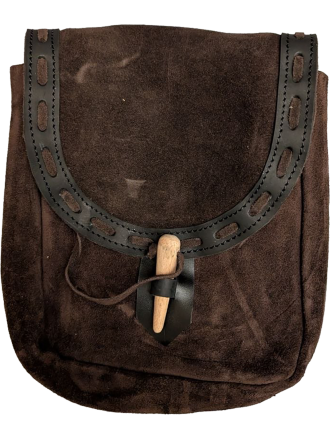 Trollfelsen Mittelalter Gewandung Gürteltasche Arne Dunkelbraun mit Schwarz